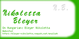 nikoletta bleyer business card